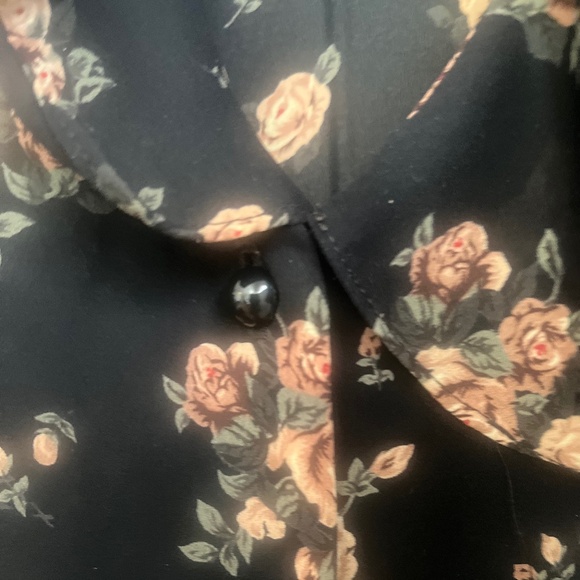 Vintage M.J. Carroll Black with Pink Rose print - Picture 6 of 7